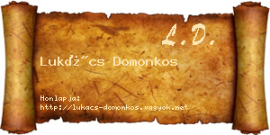Lukács Domonkos névjegykártya